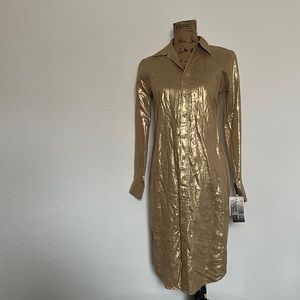 NWT 100% Pure Linen RALPH LAUREN Holiday & Evening Dress in Gold